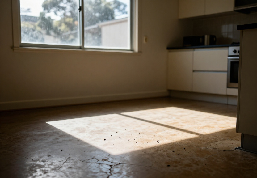 Cockroach infestation in a Waitara kitchen before treatment